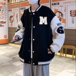 남성 캐주얼 외출 스타일 패치 포인트 과잠 야구점퍼