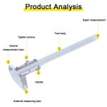 0-150mm 버니어 캘리퍼스 고정밀 탄소강 금속 다기능 가정용 깊이 게이지 4 측정 도구