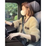 해피유통 여성 스웨터 코트 박시 소프트 도톰 니트 카디건jhn L 카키