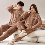 커플 잠옷 산호벨벳 플란넬 겨울 지퍼세트 여성용 캐티 MJL-9101