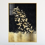 아트블루 황금 대지와 나비 풍수 인테리어 3 황금나비 B 오른쪽 A1 60 x 84 cm 메탈 액자