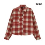BNX 비엔엑스 체크 카라 원 포켓 크롭 남방 셔츠 BW4BL011L0