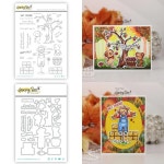 할로윈 올빼미 가을 농장 금속 절단 다이 투명 스탬프 스텐실 5 1개 E stamp H3434