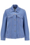 GANNI 해외배송 24 F W 가니 스트라이프 오버다이 데님 자켓 COUNTRY J1522 B0231212526