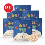 도울바이오푸드 지구대장 지구대장 유기농 아기 과자 간식 뻥튀기 뻥그리 쌀칩 라이스칩 쌀과자 뻥튀기맛 25g 15개
