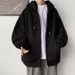 남자 2컬러 데일리룩 오버핏 간절기 후드집업 자켓