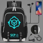 SCP 보안 배낭 학생 학교 가방 여성 남성 인과 여행 노트북 충전 USB 틴 에이저 08 008 1개