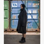 가치 Gachi Loose-fit Long Hooded Boa Jumper