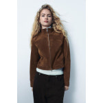 자라 ZARA 스웨이드 레더 재킷 - 코냑 4341 761 778 5304126
