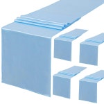 샤워 새틴 테이블 러너 웨딩 파티 다이닝 연회 장식 15 baby 1개 A 5PCS