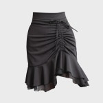 언밸런스 여신 a라인 여자 스커트 코디 홀복 프릴 민소매 투피스 루즈핏