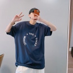 남성 반팔티 20대 데이트룩 남자 반팔 여름 내셔널 타이드 올 매치 230g 헤비 m