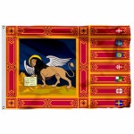 베네토 깃발 100D 폴리 에스터 더블 스티치 배너 그로밋 캡 2개 4X6FT-120X180CM
