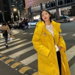Chanfro 2021 새로운 코튼 코트 여성용 무릎 오버사이즈 코튼 코트 L