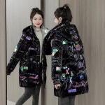 연예인롱패딩 유광패딩 후드