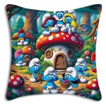 클래식 만화 애니메이션 스머프 베개 커버 소파 장식 양면 인쇄 14 1개 H PC70x70cm 28x28in 156HY913G09