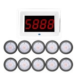 진동벨 무선벨 호출기 알림기 수신기 호스트 10Pcs 호출 직원 호출 영국 1개 FL-209
