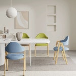 팔걸이 의자 원목 나무 인테리어 교회 린넨화이트그린 레스토랑 39 들메나무 블랙레더