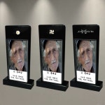 F-43 천주 납골당 추모 사진 명패 액자 미니어처 조화 장미 국화 미니 공원 산소 묘지