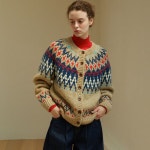 그린버터 그린버터 Zigzag Nordic Alpaca Cardigan 2COL