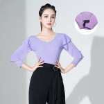 라인 댄스복 상의 밸리탑 화려한티 라틴 반팔 에어로빅복 줌바복 G370