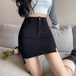 코듀로이 스판 골덴 H라인 미니 스커트 슬림핏 치마