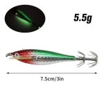 오징어 에기 미끼 목재 새우 낚시 루어 인공 발광 문어 후크 8 A3 1개 C 5pc Squid Hooks