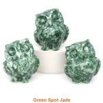 부엉이 조각상 천연석 조각 치유용 크리스탈 석영 동물 입상 에너 14 Green Spot Jade 1개 D 5PCS