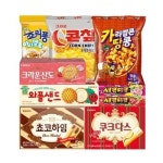 크라운제과 크라운 과자 어린이 세트 9입 콘칩 죠리퐁 산도 하임 와플샌드 새콤달콤