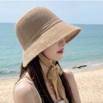 여성 여름 리본 끈 보넷 벙거지 소공녀 버킷햇 비치