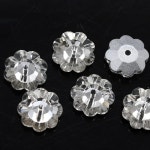 반짝이는 매화 꽃 바느질 유리 스톤 크리스탈 라인석 홀 비즈 3 clear 1개 B 72pcs