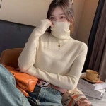 골지 여성 폴라티 터틀넥 목폴라 긴팔 니트 티셔츠