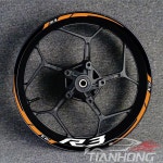 야마하 YZF R3 오토바이 로고 휠 허브 방수 고반사 림 스티커 전면 후면 데칼 장식 17 01 R3 1개