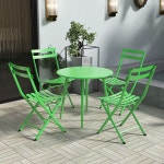 밝은 철제 체어 업소용 2의자 의자 테이블 세트 경량 화이트60철판원탁 화이트60철판원탁 2의자