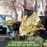 EVERLIT 생존 비상 마일라 보온 담요 - 우주 키트 캠핑 야외 하이킹 생존 버그 아웃 백 마라톤 4팩 에 적합합니다