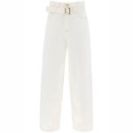 GANNI 24FW 가니 여성 스트레이트 진 Highwaisted Jeans Womens Cream 하이웨이스트 벨티드 J14316658135 J1431 665