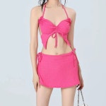 쁘띠꼬모 마리포사 투톤 비키니 플라워 3피스 비키니 수영복 L