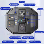 휴대용 태양열 발전기 발전소 mAh USB CPD AC DC 출력 순수 사인파 외부 배터리 야외 캠핑 500W 220V 120000