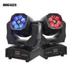 SHEHDS 빔 앤 워시 LED 무빙 헤드 조명 스트로브 메카닉 조광기 나이트클럽 DJ 디스코 파티용 6x15W RGB