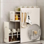 슬라이딩수납장 슬림 철제 디귿수납장 공간활용 틈새