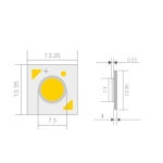 CRI Ra98 COB LED 칩 어레이 1304 13x13mm-7mm 렌즈 따뜻한 흰색 칩 램프 스포트라이트 다운라이트 액세서리 3W 12W SDCM3