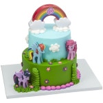 DecoSet My Little Pony Over The Rainbow 시그니처 케이크 토퍼 4피스 장식 레인보우 대시 핑키 파