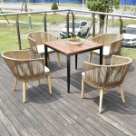 6인용 야외테이블 세트 마당 파라솔 정원 카페 의자개 원형 테라스