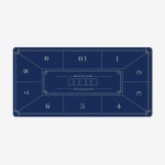 텍사스 홀덤 포커 게임용 타원형 사각형 테이블 매트 고무 미끄럼 8 1개 A 2400x1200x3mm KJ997