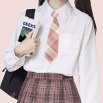 여학생 교복타이 체크무늬 자동넥타이
