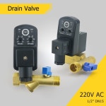 1 2 DN15 220V 12V 24V 황동 전자 배수 솔레노이드 밸브 자동 타이머 OPT A B 공기 압축기 탱크 쿨러 건식
