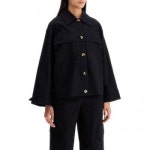 GANNI 5700514 Ganni Checked Canvas Jacket With Textured Pattern 122274581