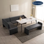 잉글랜더 잉글랜더 그라탱 통세라믹 6인용 리빙다이닝 식탁세트 3인소파 코너형 3인벤치 마블화이트 패턴그레이 좌형