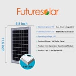 FutureSolar 5와트 소형 태양열 패널 고효율 단결정 태양광 모듈 12볼트 발전 5W