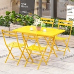 밝은 철제 업소용 카페 경량 야외테이블세 A 원형 테이블 2 의자